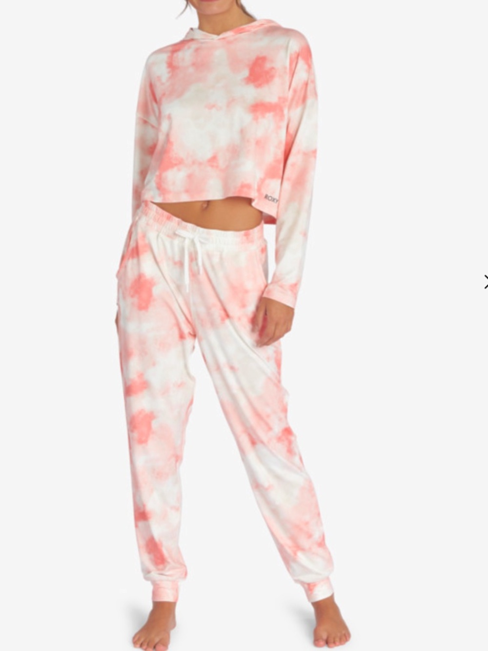ROXY Peach Tie Dye Hoodie Jogger Set NWT Buttery Soft - Size M